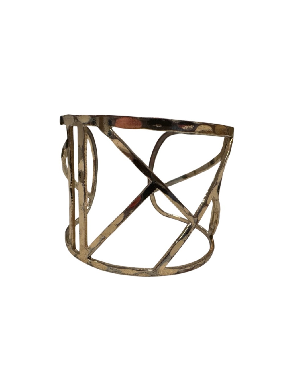 Gold Openwork Geometric Cuff Bracelet